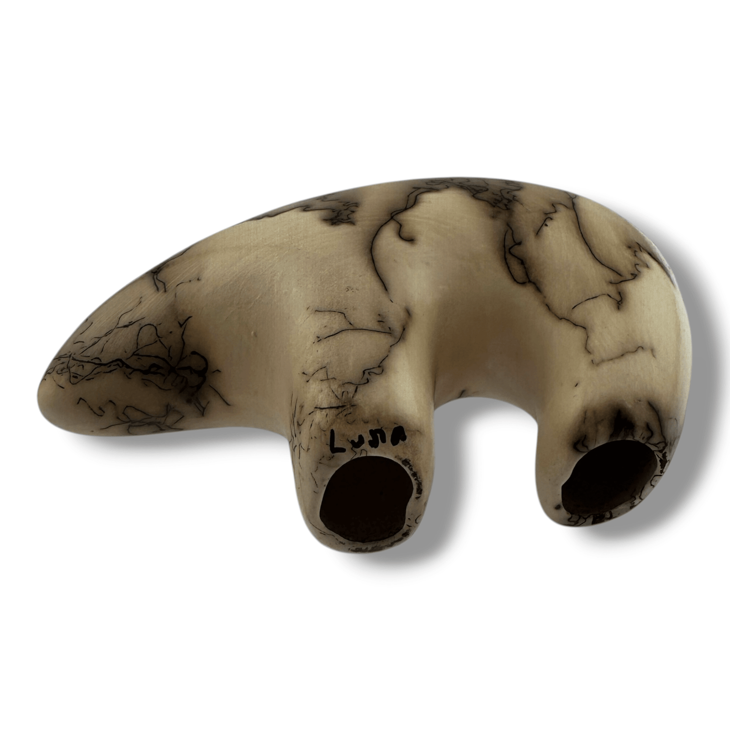 Path of the Bear Small Handcrafted Horsehair Pottery Marbled Bear Paw Sculpture - SunWest Treasures