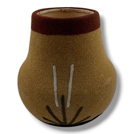 Navajo Small Sand Painted Bear Jar by Bryan & Molly Goldtooth - SunWest Treasures