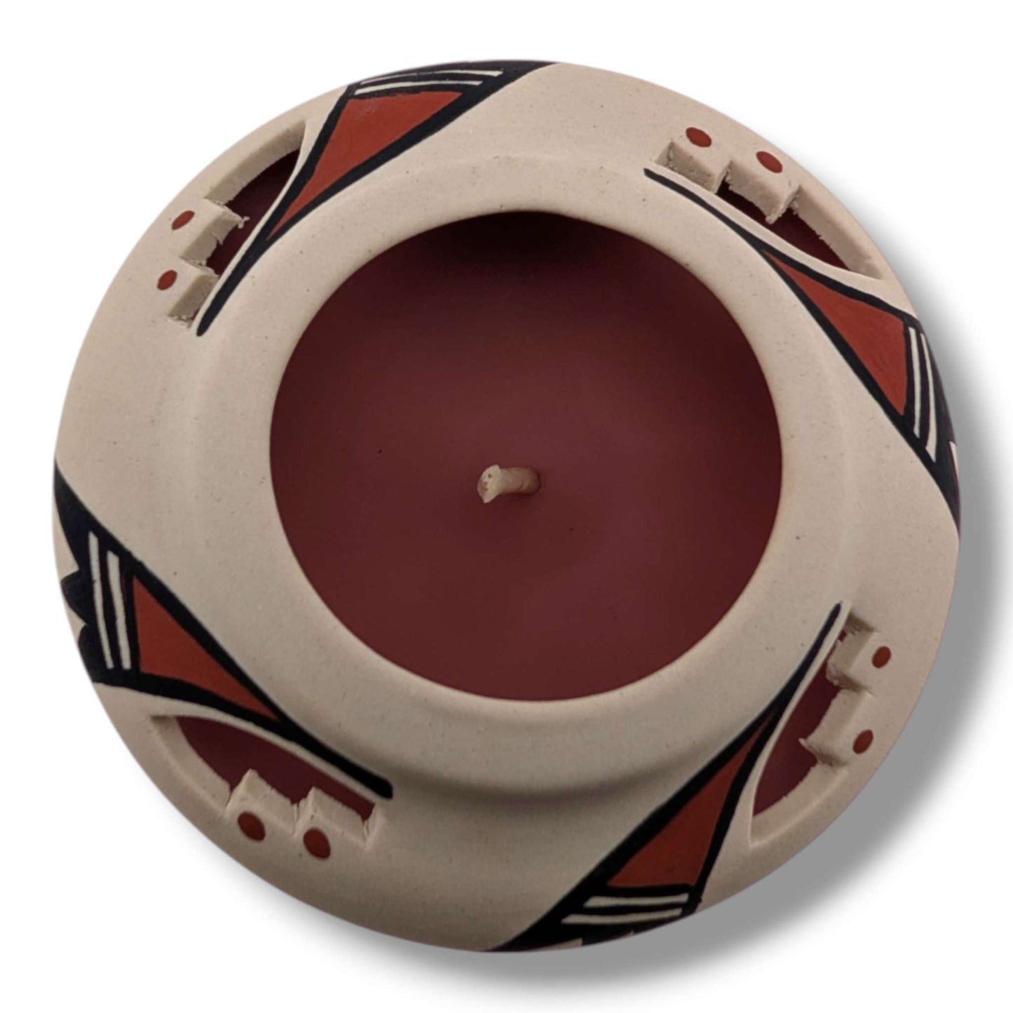 Acoma Cutout Pottery Candle, Handcrafted by Micky - SunWest Treasures
