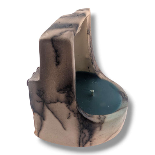 Horsehair Pueblo House Pottery Candle, Handcrafted by Luna