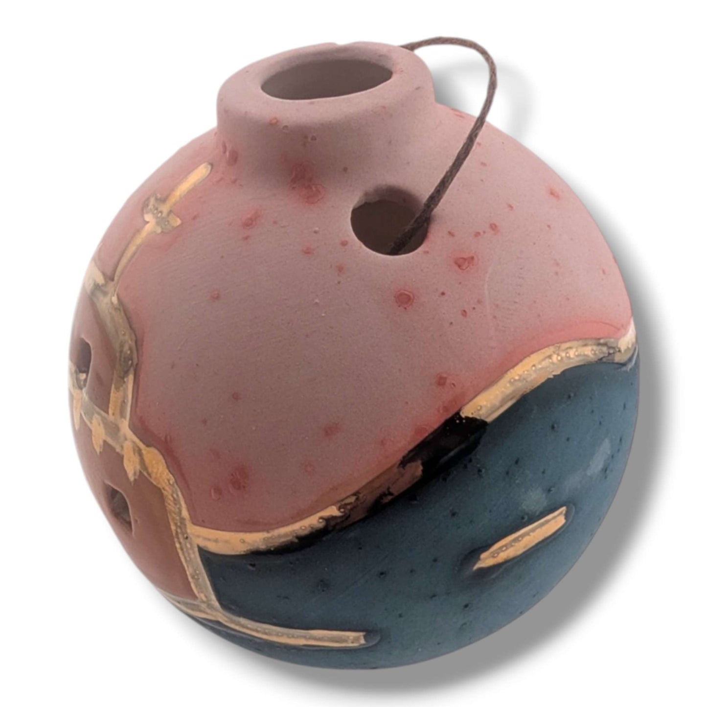 Pottery Pueblo Church Ornament, Handcrafted by Luna