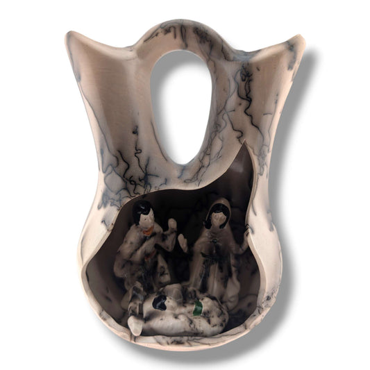 Horsehair Pottery Nativity Wedding Vase