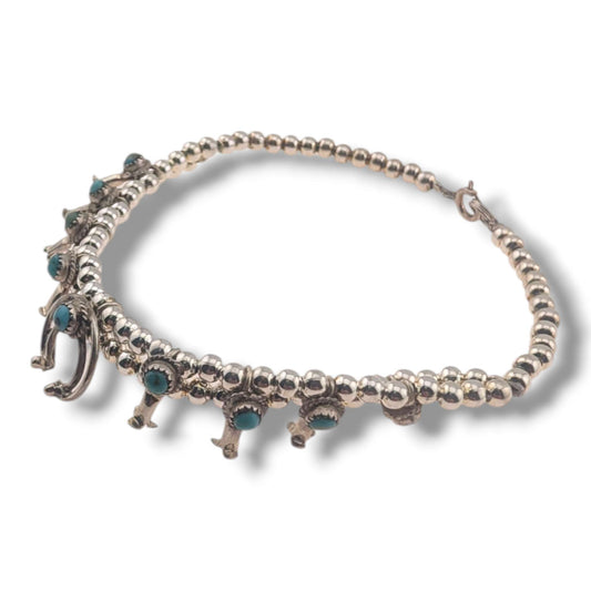 Navajo Baby Squash Blossom Bracelet by Larry Curley