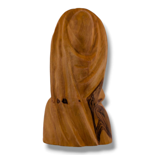 Hand-Carved Olive Wood Virgin Mary Sculpture