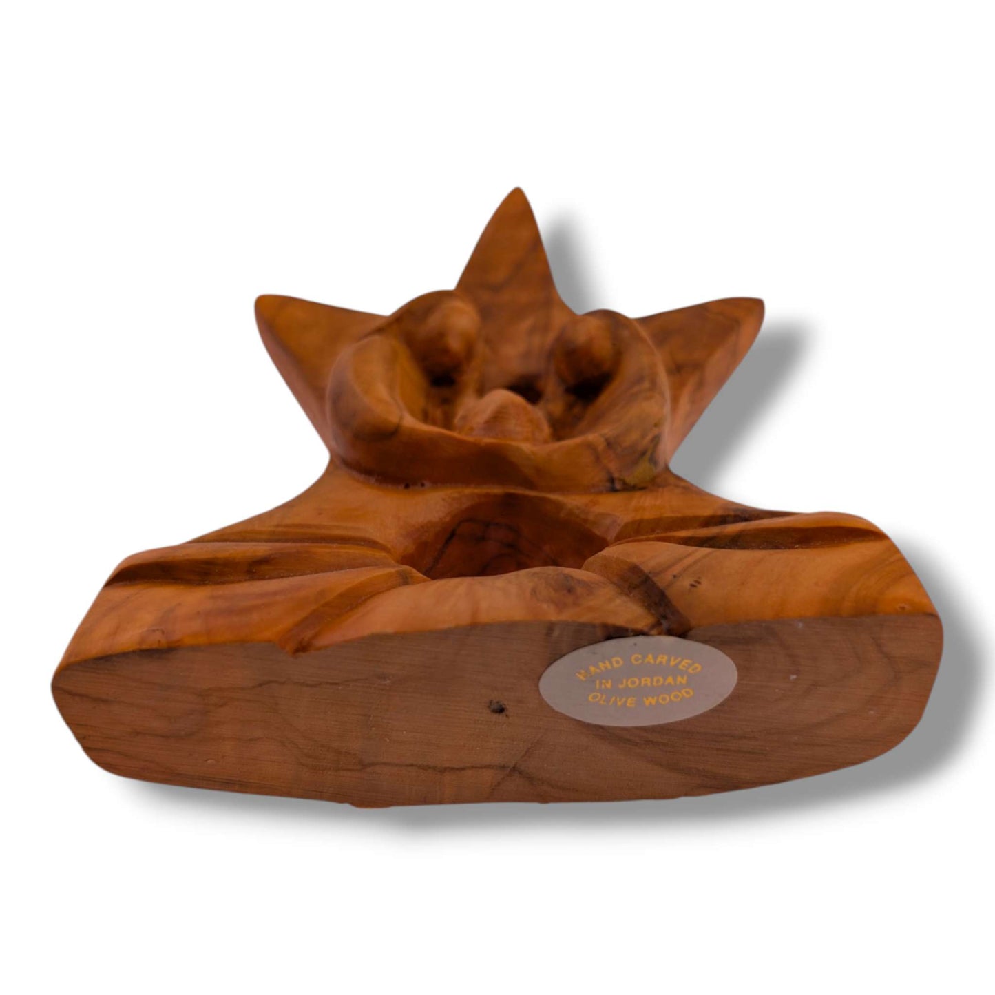 Hand-Carved Olive Wood Holy Family Grotto Sculpture