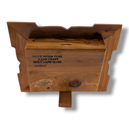 Hand-Carved Olive Wood Rectangular Nativity Grotto