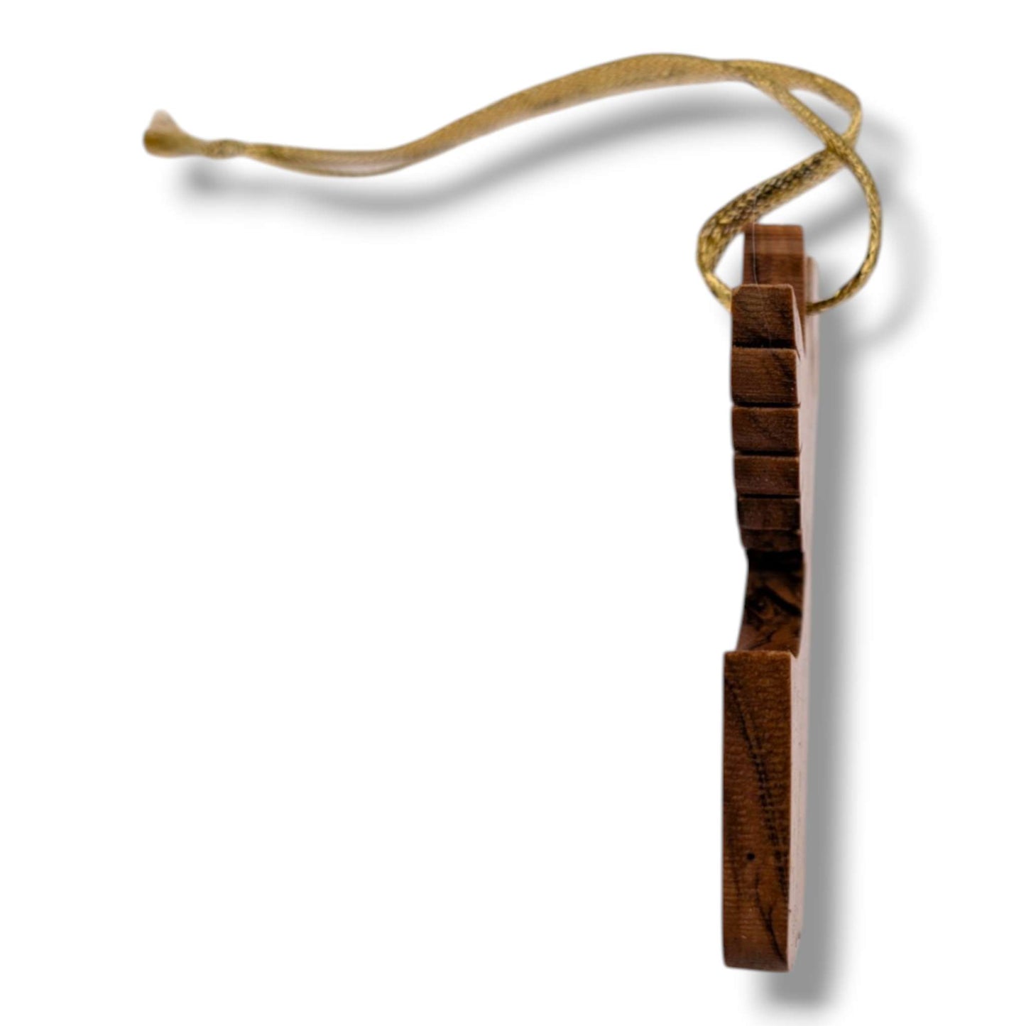 Hand-Carved Olive Wood Angel with Star Ornament