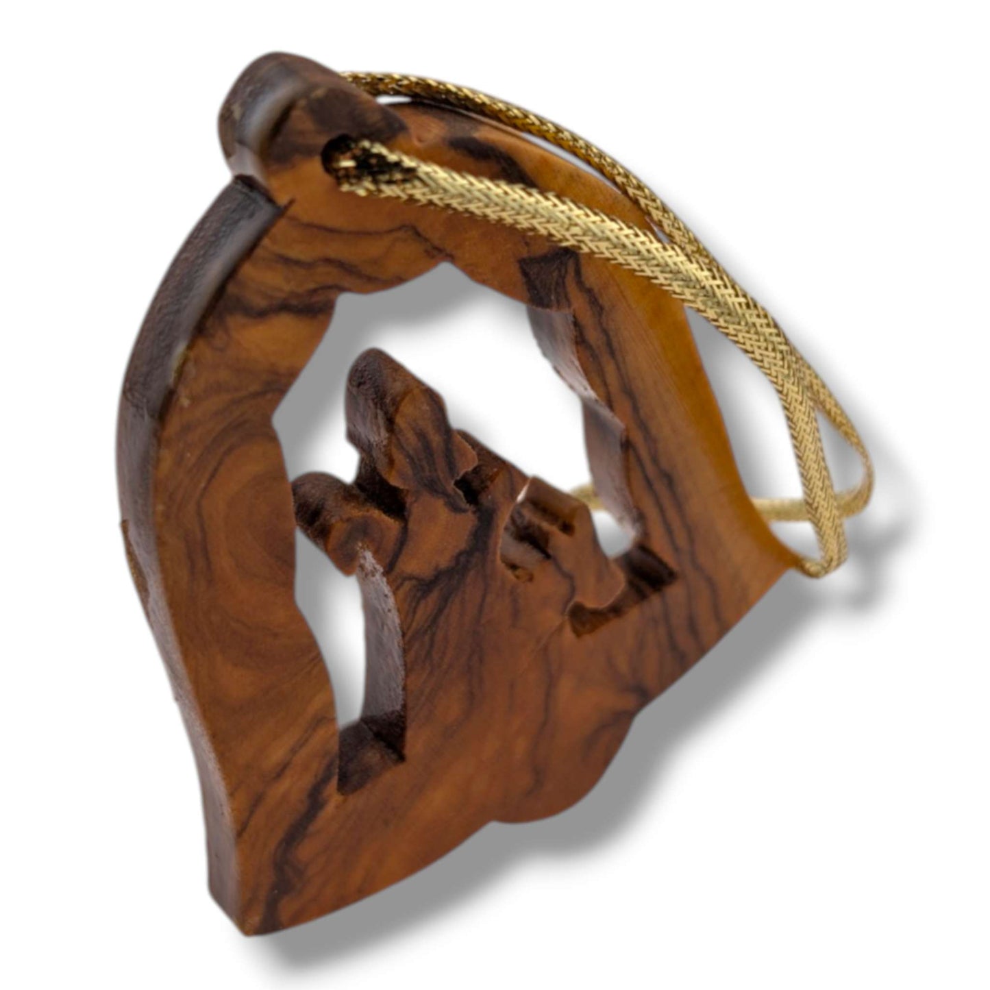 Hand-Carved Olive Wood Camel Nativity Ornament