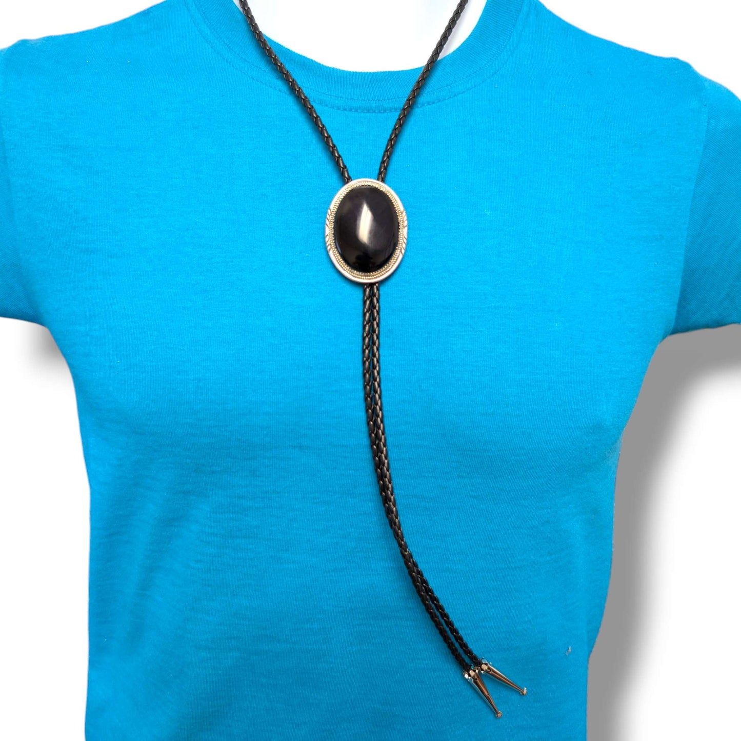 Navajo Robert and Corinne Leekya Sterling Silver Bolo Tie - SunWest Treasures
