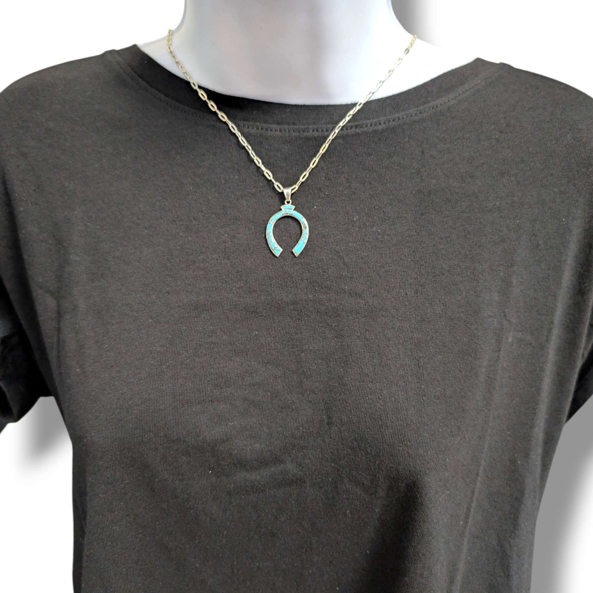 Sterling Silver Inlay Stones Turquoise Opal Naja Pendant - SunWest Treasures