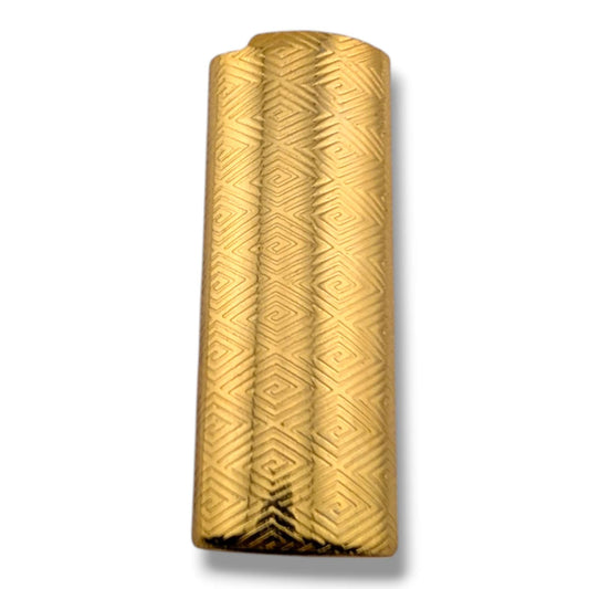 Brass Engraved Geometric Lighter Case for Large BIC - SunWest Treasures