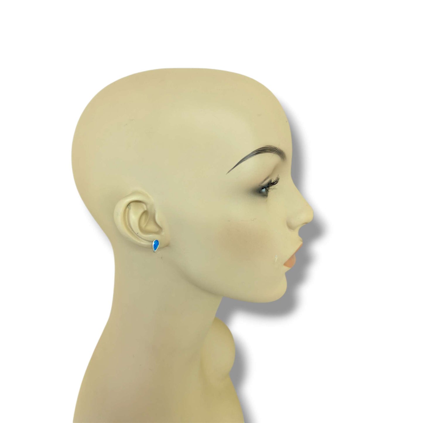 Sterling Silver Opal Spiral Twist Pendant and Teardrop Stud Earrings Set by OP