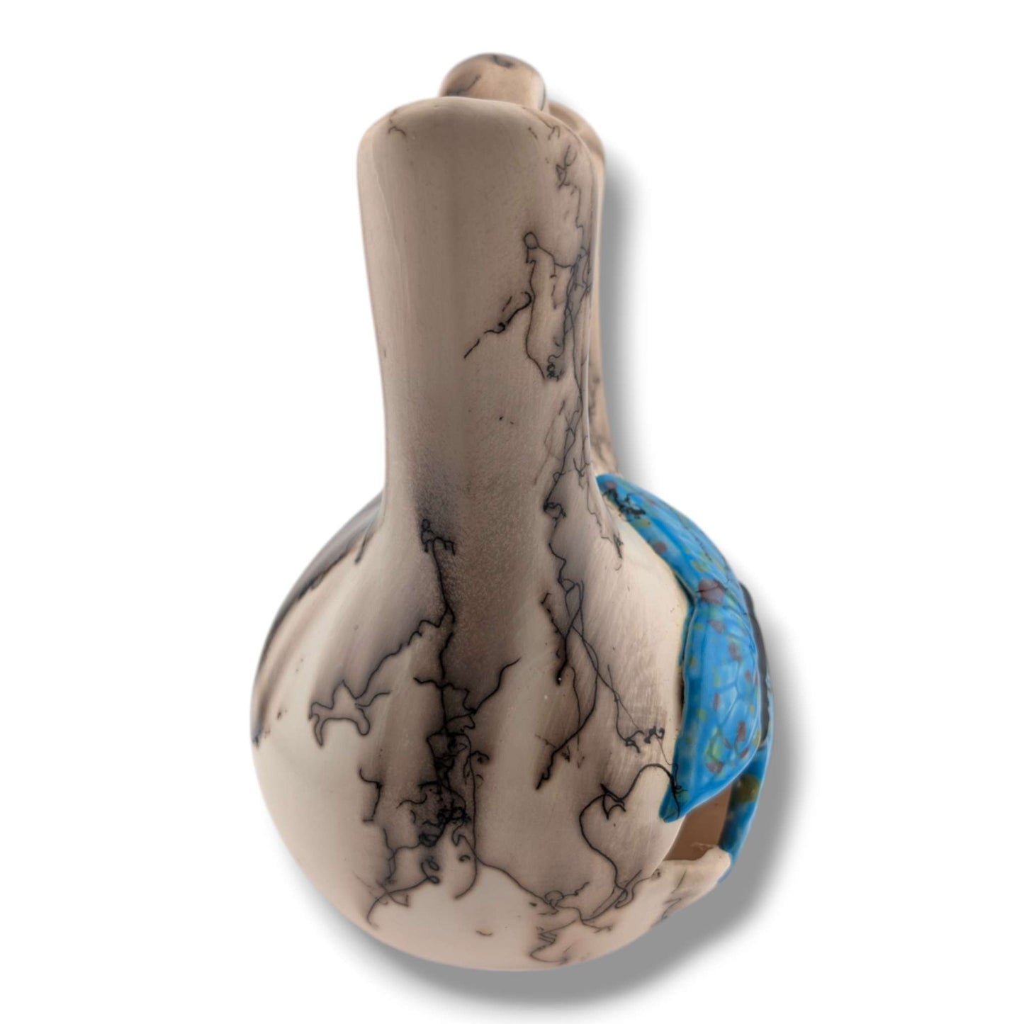 Horse Hair Blue Butterfly Wedding Vase by Luna - SunWest Treasures