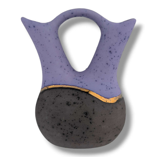 Purple and Gray Gold Accent Teal Butterfly Wedding Vase by Luna - SunWest Treasures