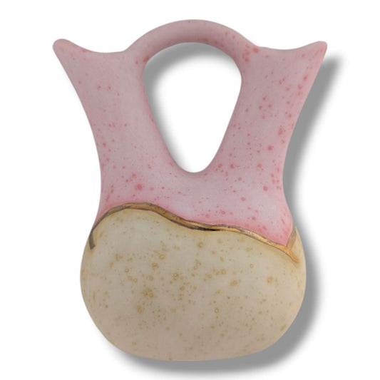 Pink and Beige Gold Accent Hot Air Balloon Wedding Vase by Luna