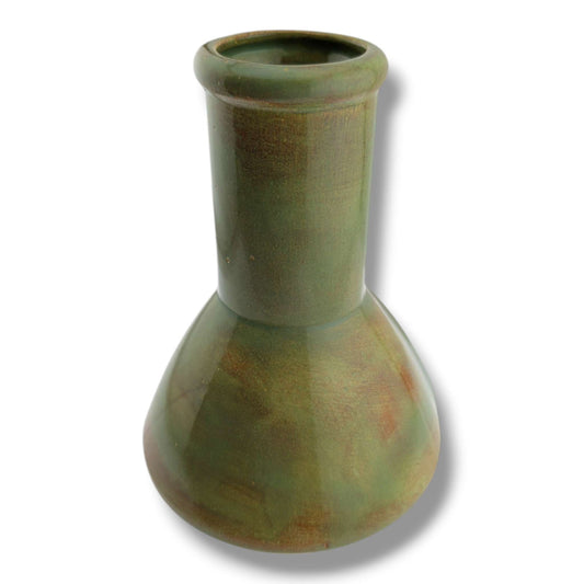 Glazed Pottery Incense Holder with Sunface Relief and Tray by Luna - SunWest Treasures