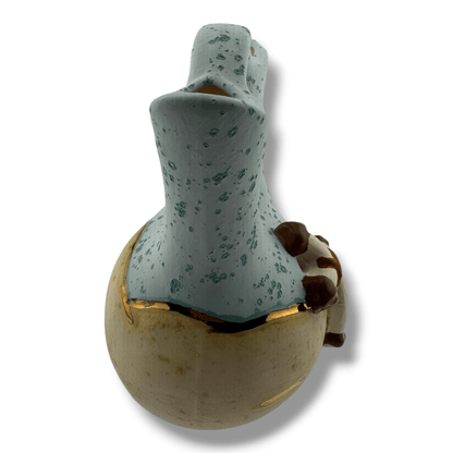 Luna Small Handcrafted Southwestern Pottery Wedding Vase with Turquoise Speckle Glaze & Cross Accent - SunWest Treasures