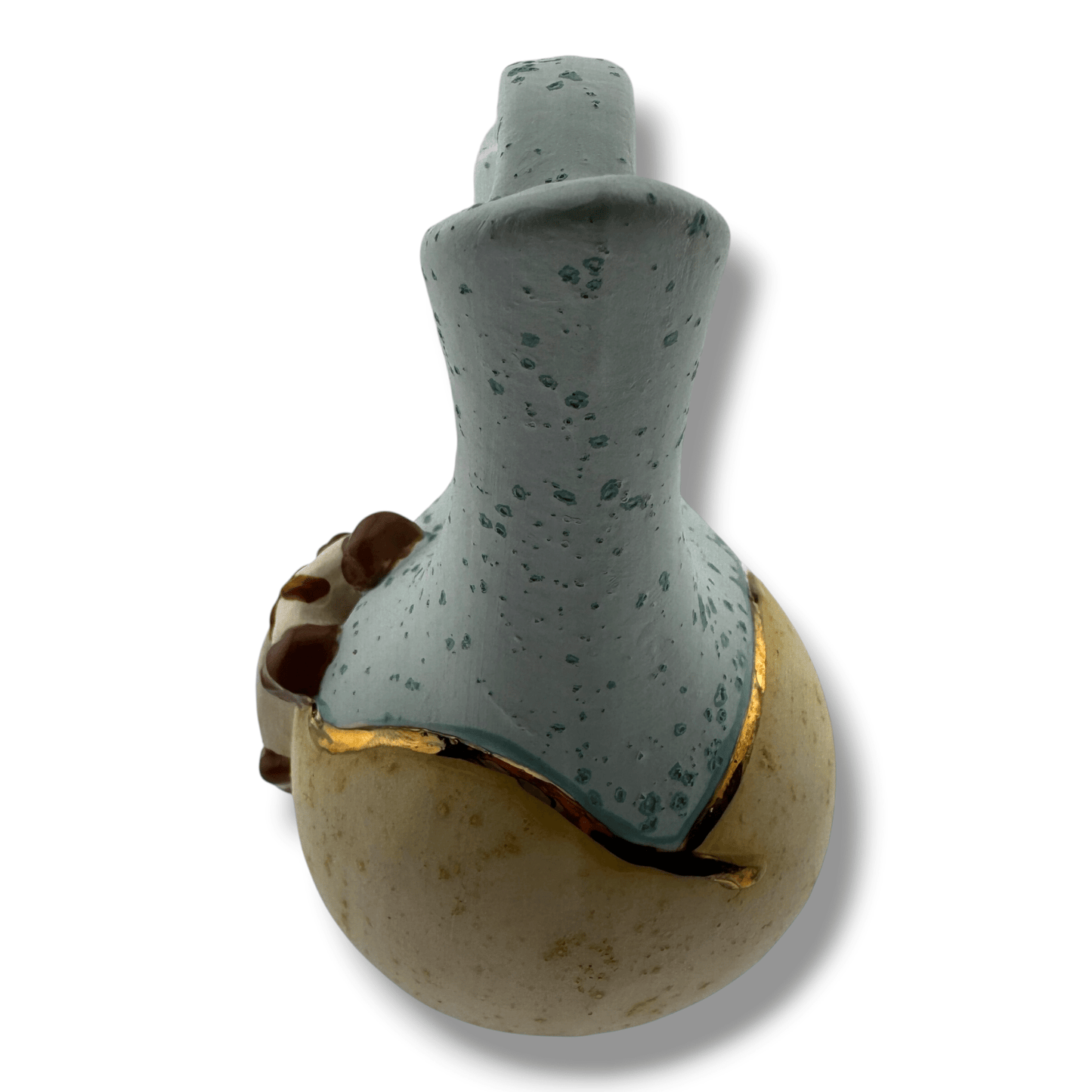 Luna Small Handcrafted Southwestern Pottery Wedding Vase with Turquoise Speckle Glaze & Cross Accent - SunWest Treasures