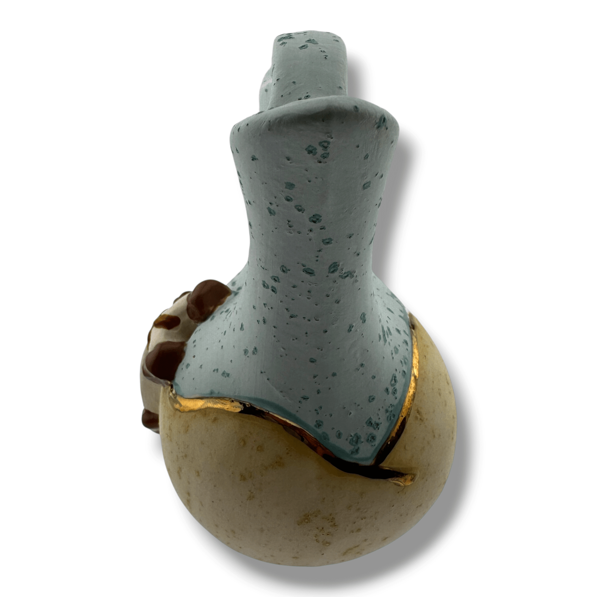 Luna Small Handcrafted Southwestern Pottery Wedding Vase with Turquoise Speckle Glaze & Cross Accent - SunWest Treasures