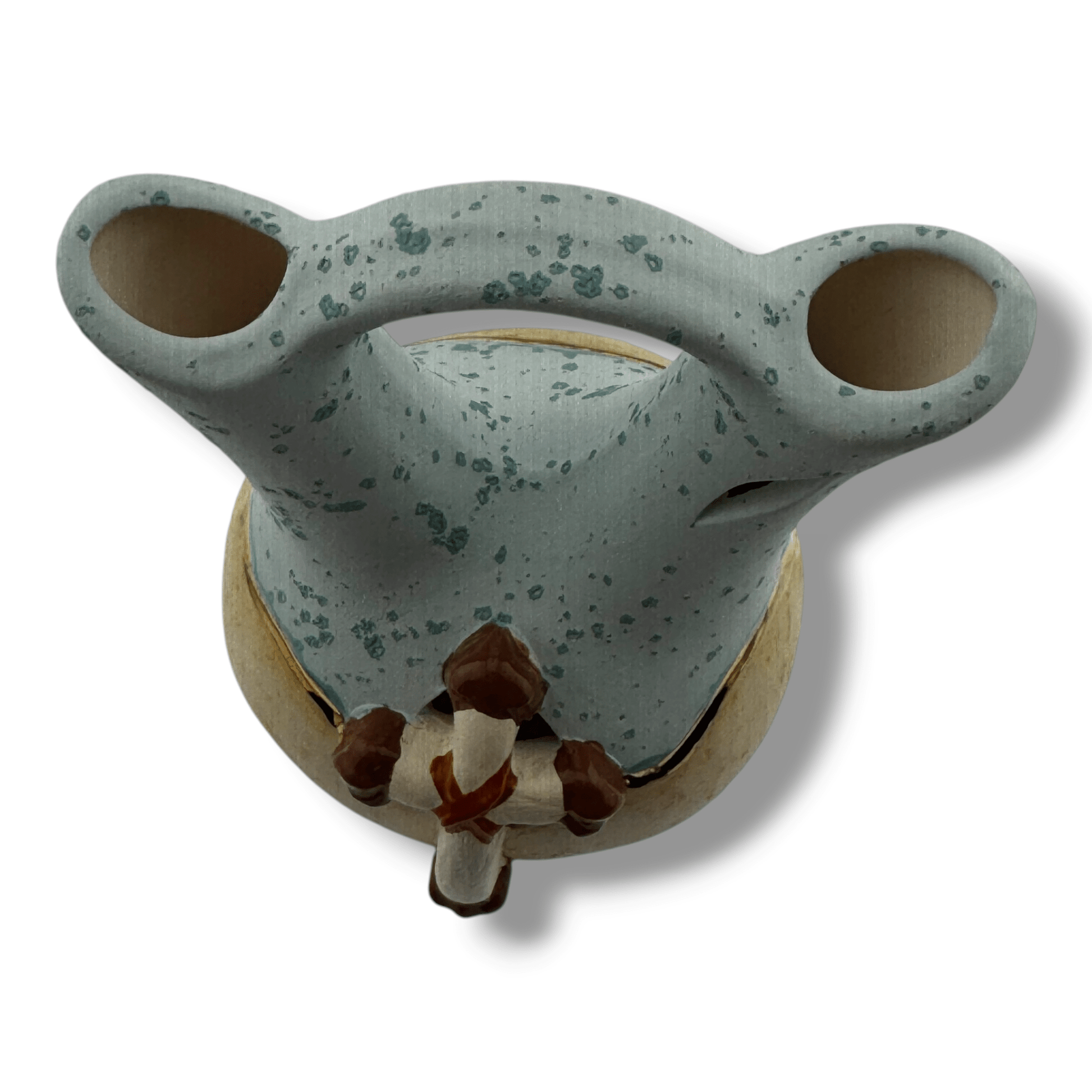 Luna Small Handcrafted Southwestern Pottery Wedding Vase with Turquoise Speckle Glaze & Cross Accent - SunWest Treasures