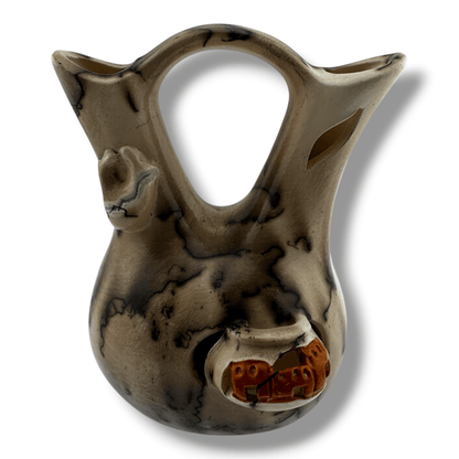 Luna Small Handcrafted Horse Hair Southwestern Pottery Wedding Vase with Pueblo Village - SunWest Treasures