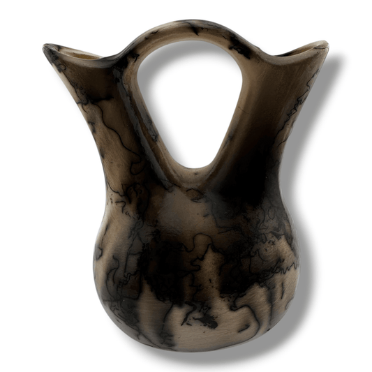 Luna Small Handcrafted Horse Hair Southwestern Pottery Wedding Vase with Pueblo Village - SunWest Treasures