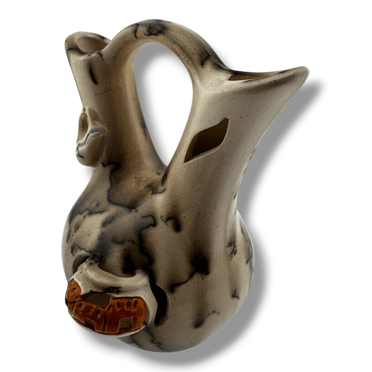 Luna Small Handcrafted Horse Hair Southwestern Pottery Wedding Vase with Pueblo Village - SunWest Treasures