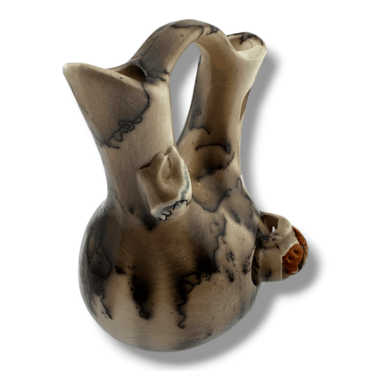 Luna Small Handcrafted Horse Hair Southwestern Pottery Wedding Vase with Pueblo Village - SunWest Treasures