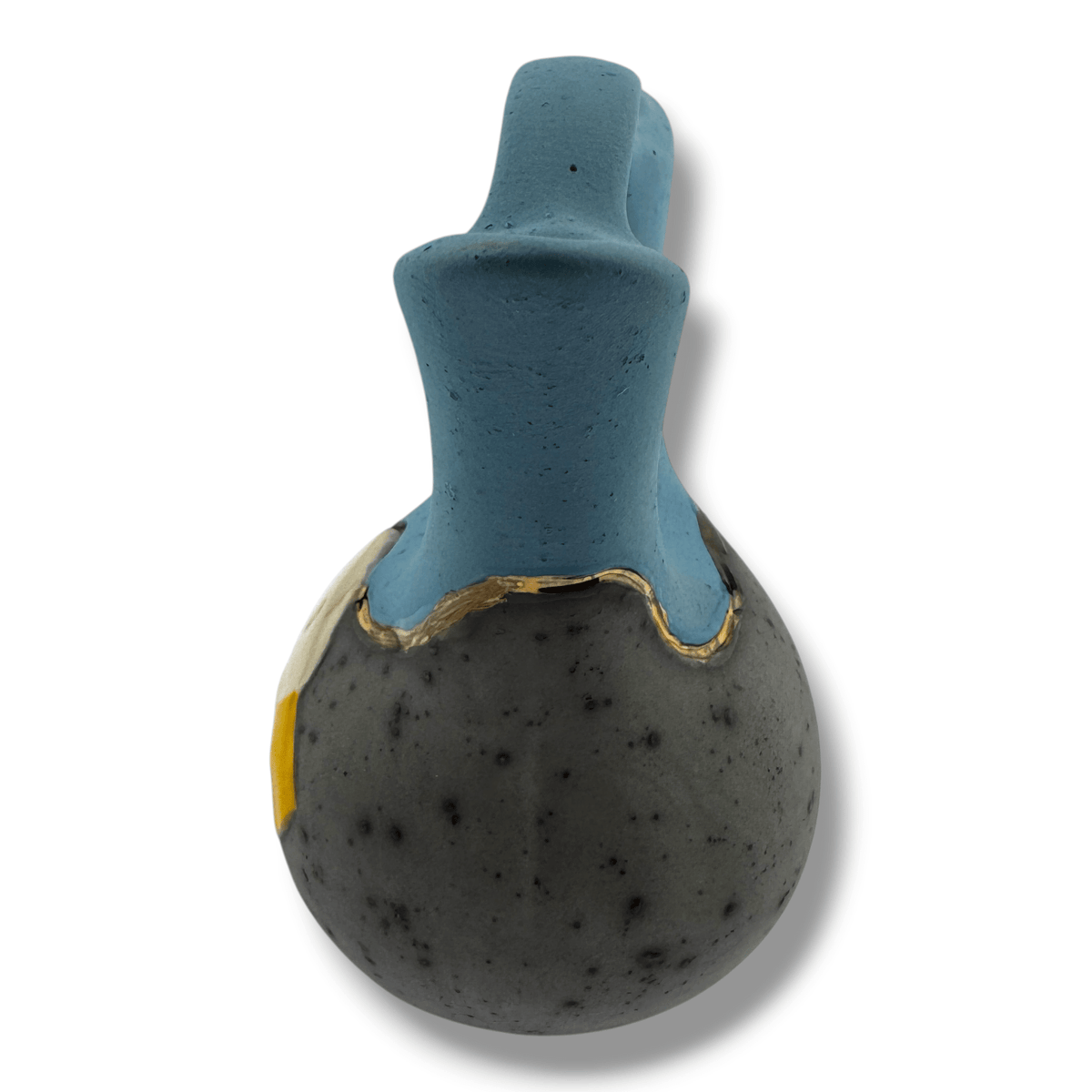Spirit of the High Sky Small Handcrafted Feather Eagle Wedding Vase Gold Accents & Azure Glaze - SunWest Treasures