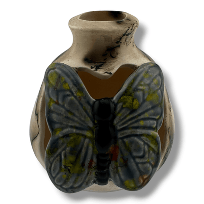 Luna Small Painted Wings Handcrafted Horsehair Butterfly Pottery Vase - SunWest Treasures