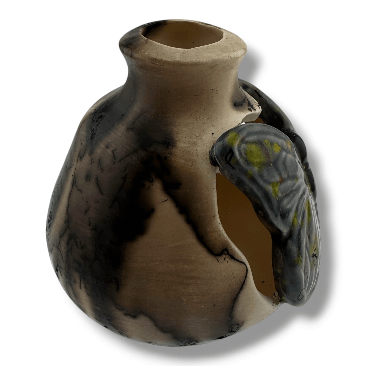 Luna Small Painted Wings Handcrafted Horsehair Butterfly Pottery Vase - SunWest Treasures