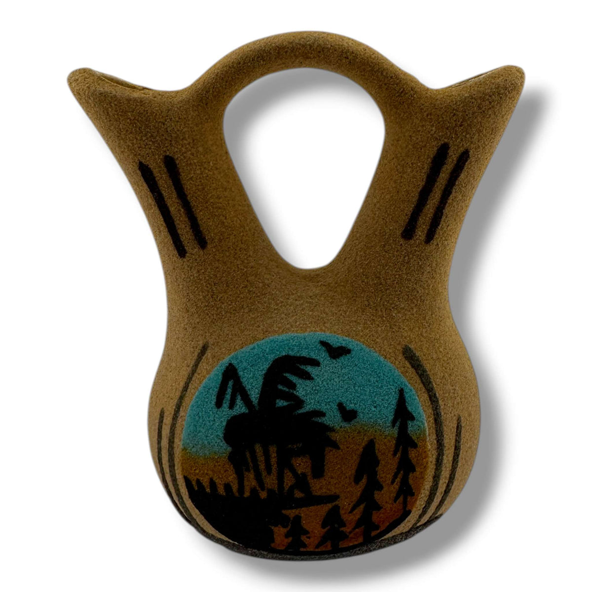 Handmade Small Molly Bryan Gooldtooth Small Sand Painting Wedding Vase - SunWest Treasures