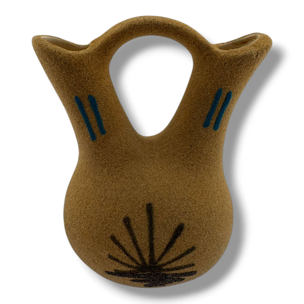 Handmade Small Molly Bryan Gooldtooth Small Sand Painting Wedding Vase - SunWest Treasures