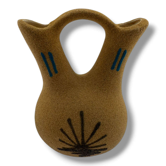 Handmade Small Molly Bryan Gooldtooth Small Sand Painting Wedding Vase - SunWest Treasures