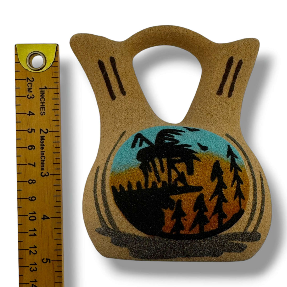 Handmade Small Molly Bryan Gooldtooth Small Sand Painting Wedding Vase - SunWest Treasures