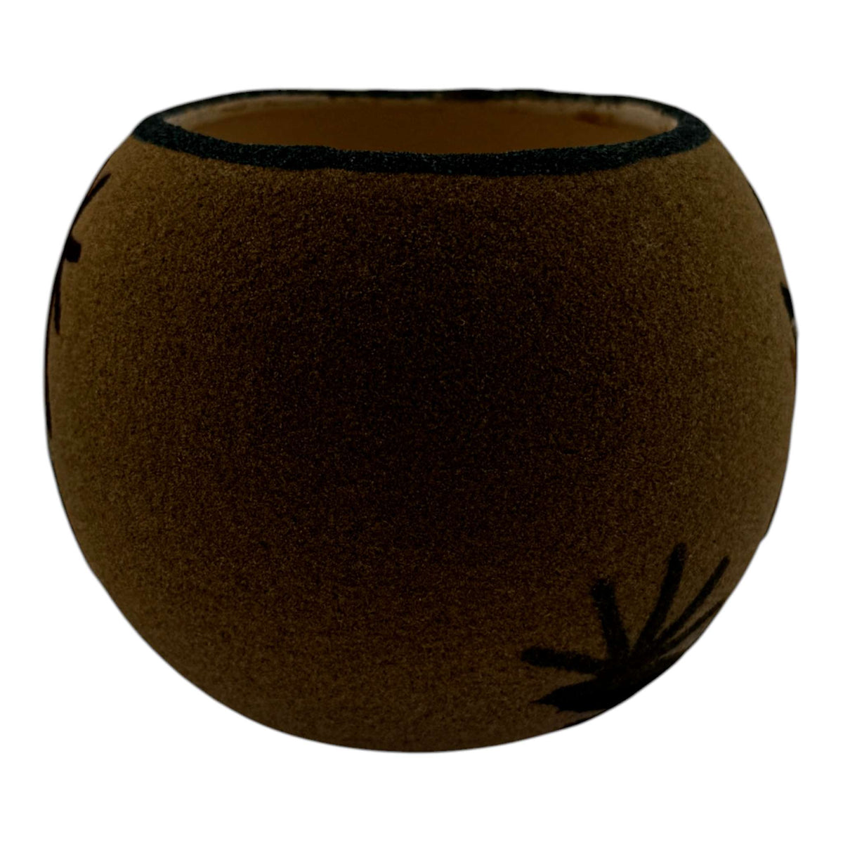 Handmade Small Sand Painted Tipi Feather Seed Pot by Bryan & Molly Goldtooth - SunWest Treasures