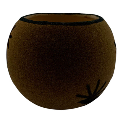 Handmade Small Sand Painted Tipi Feather Seed Pot by Bryan & Molly Goldtooth - SunWest Treasures