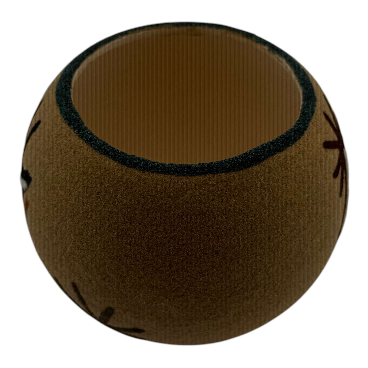 Handmade Small Sand Painted Tipi Feather Seed Pot by Bryan & Molly Goldtooth - SunWest Treasures