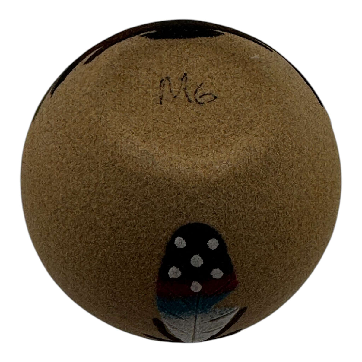 Handmade Small Sand Painted Tipi Feather Seed Pot by Bryan & Molly Goldtooth - SunWest Treasures