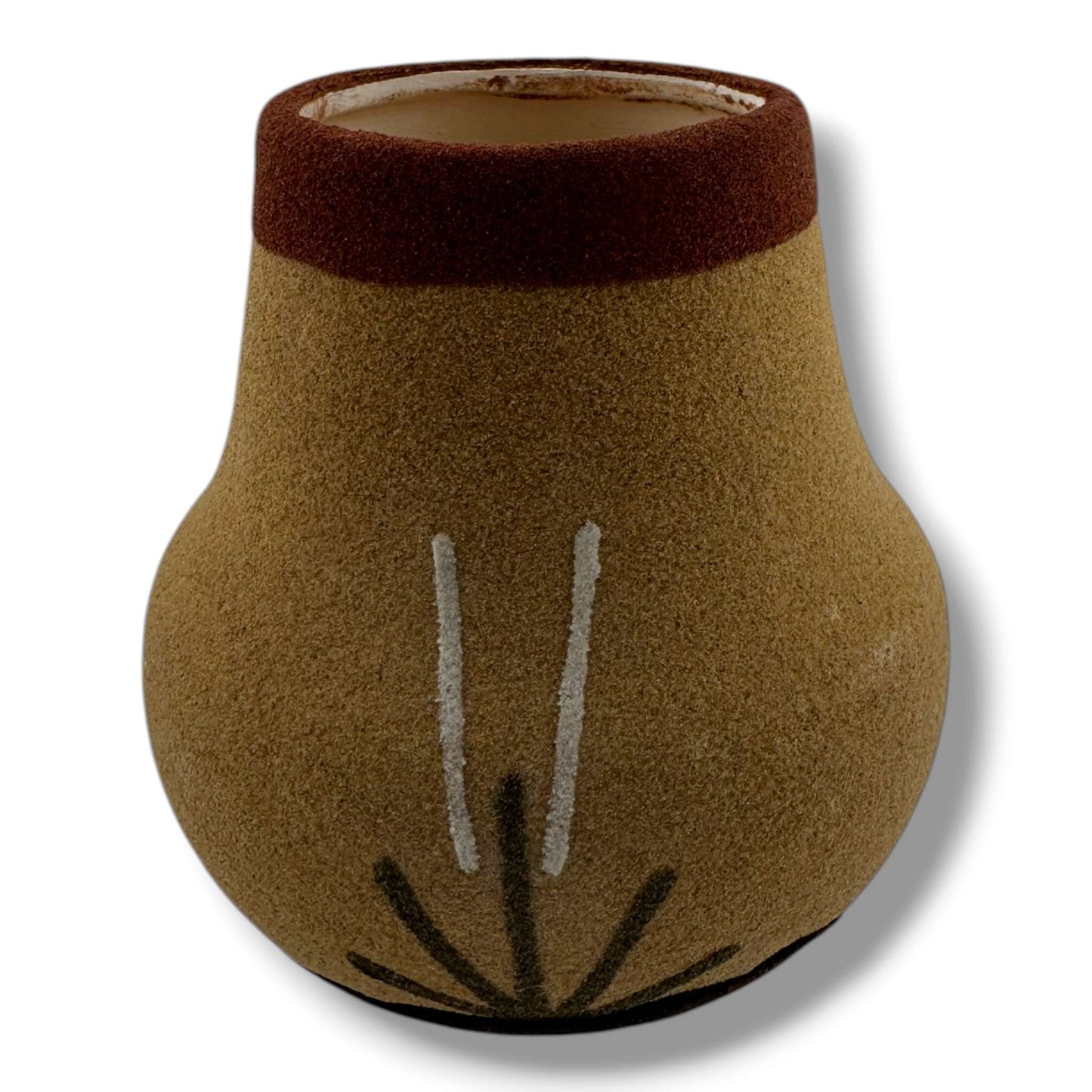 Navajo Small Sand Painted Bear Jar by Bryan & Molly Goldtooth - SunWest Treasures