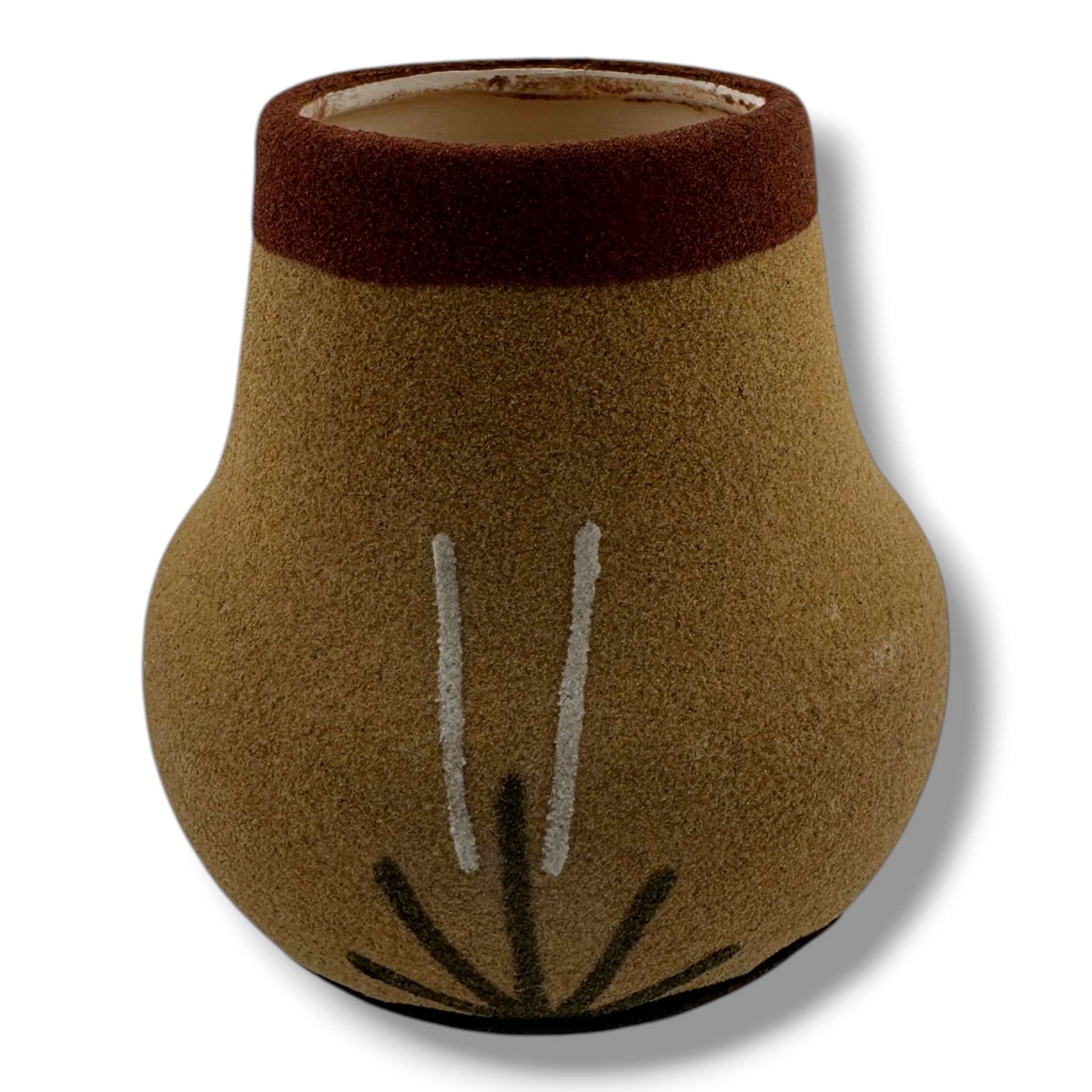 Navajo Small Sand Painted Bear Jar by Bryan & Molly Goldtooth - SunWest Treasures
