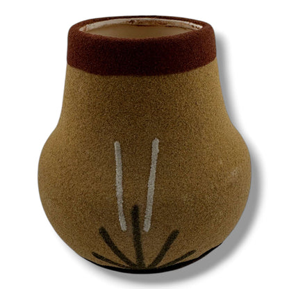 Navajo Small Sand Painted Bear Jar by Bryan & Molly Goldtooth - SunWest Treasures