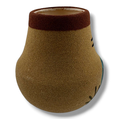 Navajo Small Sand Painted Bear Jar by Bryan & Molly Goldtooth - SunWest Treasures