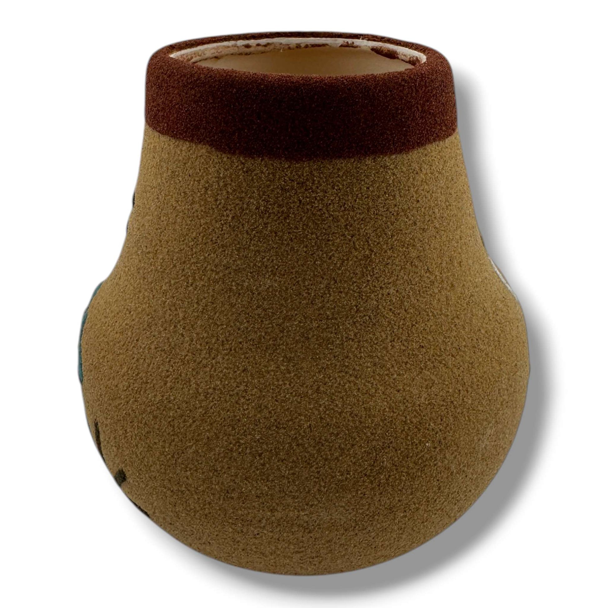 Navajo Small Sand Painted Bear Jar by Bryan & Molly Goldtooth - SunWest Treasures