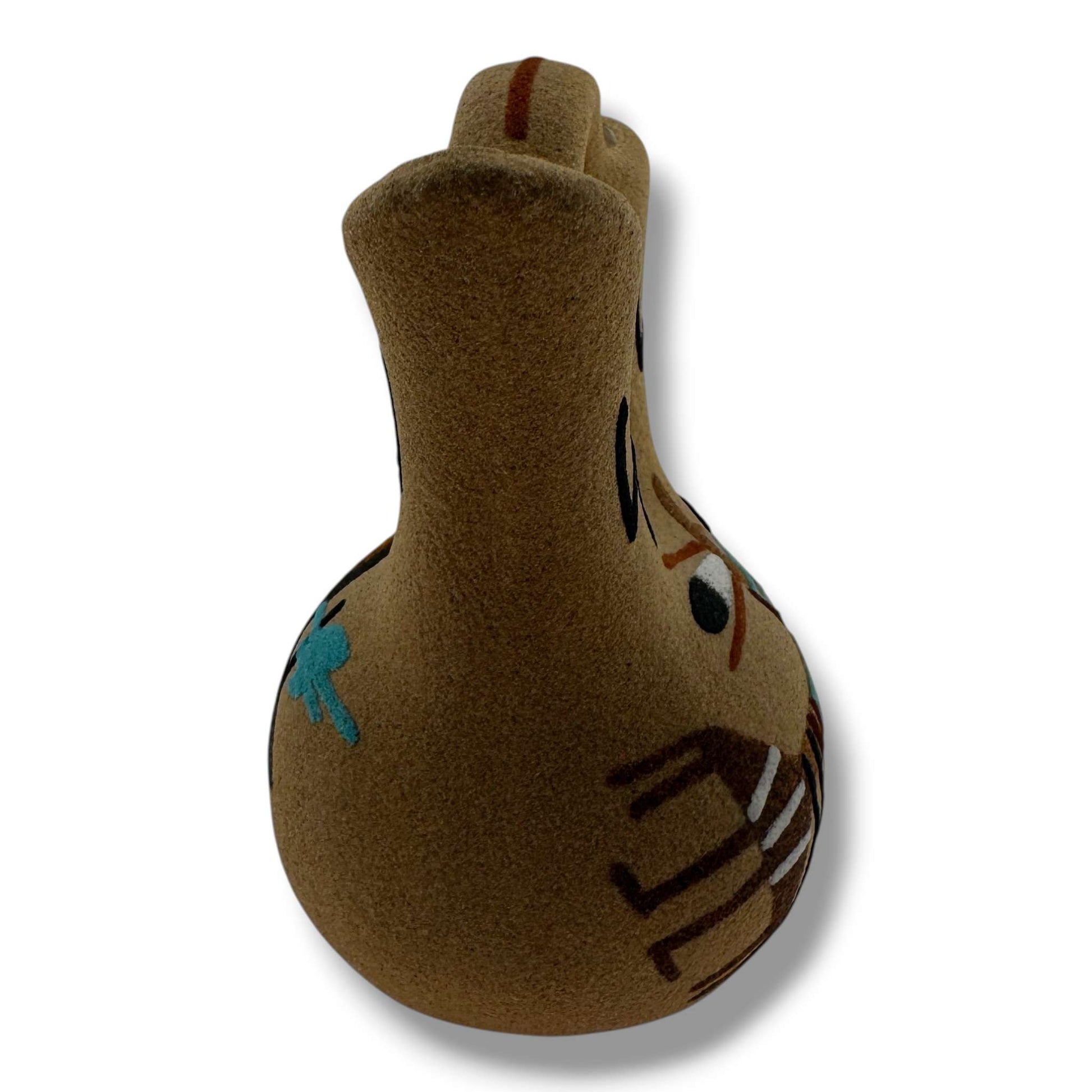 Handmade Sand Painting Small Yei figure Canyon Wedding Vase - SunWest Treasures