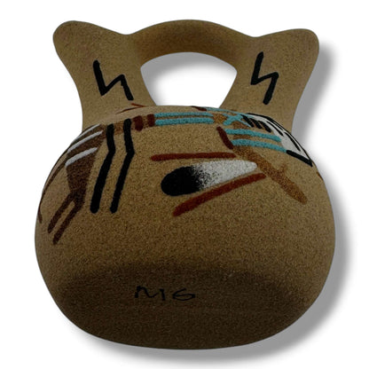 Handmade Sand Painting Small Yei figure Canyon Wedding Vase - SunWest Treasures
