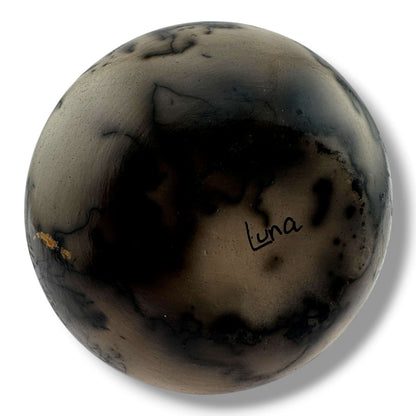 Handmade Horsehair Pottery Vase with Sculpted Leaf Detail By Luna - SunWest Treasures