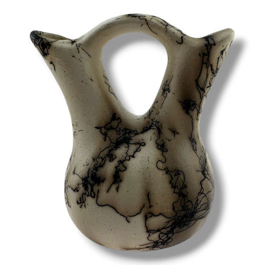 Luna Handmade Horsehair Wedding Vase with Pueblo and Cactus - SunWest Treasures