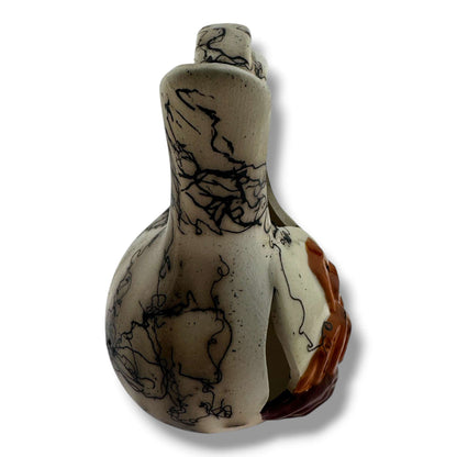 Luna Handmade Horsehair Wedding Vase with Pueblo and Cactus - SunWest Treasures