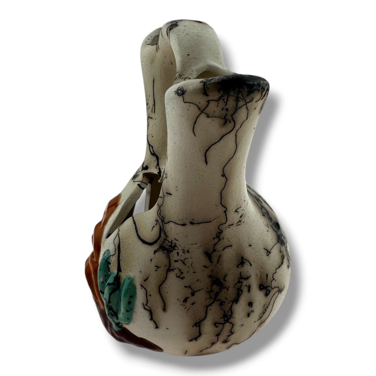 Luna Handmade Horsehair Wedding Vase with Pueblo and Cactus - SunWest Treasures